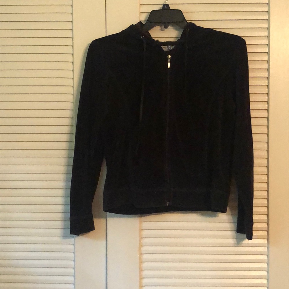 Velour zip up with hood